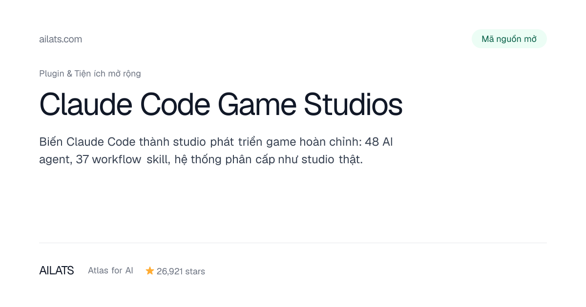 Claude Code Game Studios | Atlas for AI
