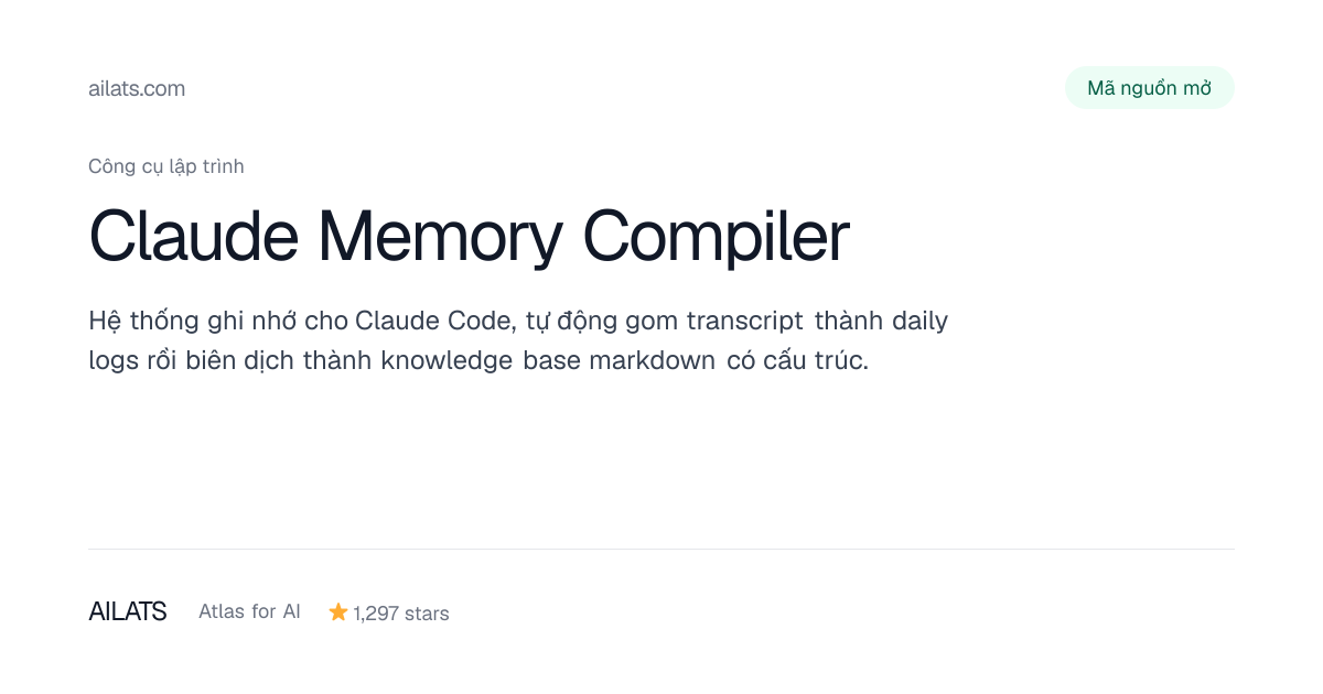 Claude Memory Compiler | Atlas for AI
