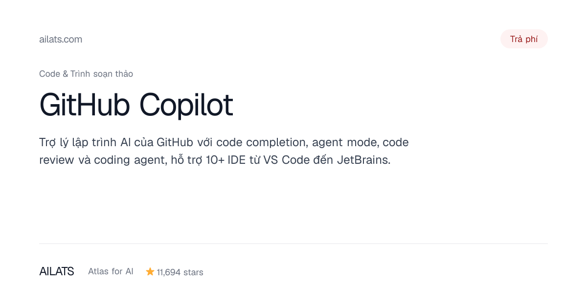 GitHub Copilot | Atlas for AI